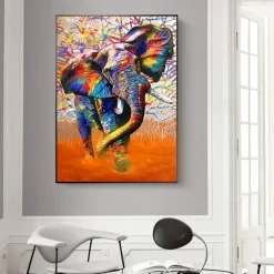 1pc African Elephant Wall Art Posters And Prints Wild Elephant Graffiti Art Prints Decorative Painting For Home Living Room Office (Without Frame)