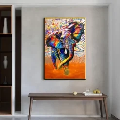 1pc African Elephant Wall Art Posters And Prints Wild Elephant Graffiti Art Prints Decorative Painting For Home Living Room Office (Without Frame)