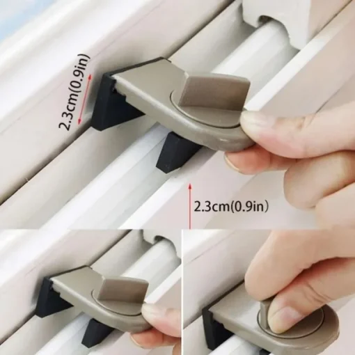 1pc Aluminum Alloy Sliding Door & Window Lock, With Anti-pinch, Anti-theft, Anti-fall Function & Safety Lock