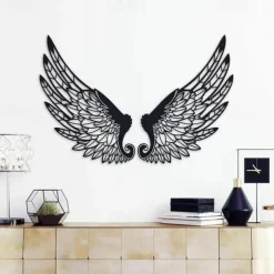 1pc Angel Wings Metal Wall Art Outdoor Decor Rust Proof Wall Sculpture Ideal For Garden, Home, Farmhouse, Patio And Bedroom