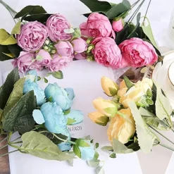 1pc Artificial Flower Stem, Silk Peony, Artificial Flowers Bouquet, Fake Flowers For Home Wedding Decoration Mother's Day Gifts Birthday Gifts