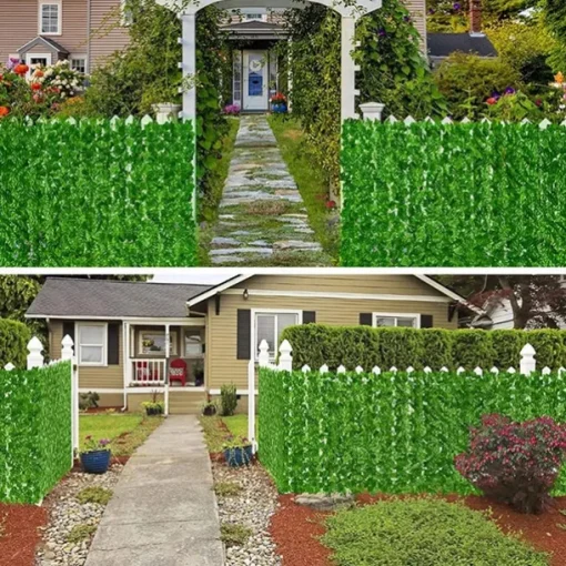 1pc Artificial Ivy Privacy Fence Screen 40 X 120 UV-Anti Fake Leaves Vines Grass Wall for Patio Balcony Privacy Garden Wedding Decoration