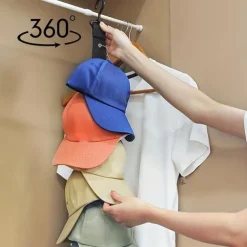 1pc Baseball Cap Storage organizer with clips, Eight Clips, Can Hold 16 Hats Hat Rack, Hat Storage Hook Rack
