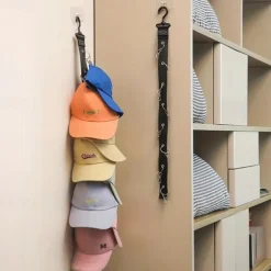 1pc Baseball Cap Storage organizer with clips, Eight Clips, Can Hold 16 Hats Hat Rack, Hat Storage Hook Rack