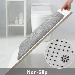 1pc Bath Rugs, Rose Flower Patterned Bathroom Bath Mat Flannel Non-slip Carpet Bathtub Floor Rug Shower Room Doormat Memory Foam Mat Washable Carpet