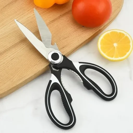 1pc BBQ Scissors, Sharp Kitchen Scissors, Stainless Steel Multipurpose Shears For Meat Cutting, Kitchen Supplies