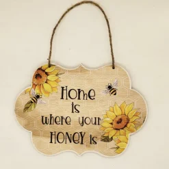 1pc Bee Wall Hanging, Wooden Animal Pattern Plaque Sign Wll Decor Accessories, For Garden Cafe Room Decor Household Items 6.3''x9''
