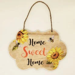 1pc Bee Wall Hanging, Wooden Animal Pattern Plaque Sign Wll Decor Accessories, For Garden Cafe Room Decor Household Items 6.3''x9''