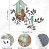 1pc Bird's Nest Metal Wall Art Outdoor Decor Rust Proof Wall Sculpture Ideal For Garden, Home, Farmhouse, Patio And Bedroom