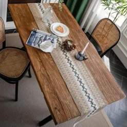 1pc, Bohemian Patchwork Burlap Table Runner - Farmhouse Style Doily for Country Weddings, Bridal Showers, and Dinner Parties - Perfect Home Decor