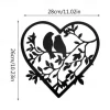 1pc Branch Bird Metal Heart-shaped Wall Art Outdoor Decor Rust Proof Wall Sculpture Ideal For Garden, Home, Farmhouse, Patio And Bedroom