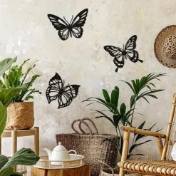 1pc Butterfly Metal Wall Decor, Black Dragonfly Hummingbird Butterfly Metal Wall Art Hanging Wall Decor, Suitable For Modern Farmhouse Rustic Home Living Room Bathroom Indoor Outdoor Decor, Home Decor