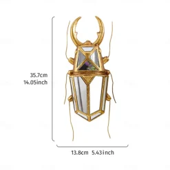 1PC Ccreative Rresin Mmaterial Gold Asilver Uunicorn Beetle Home Decoration Hhandicraft Wall Hanging with a Special Design Of Mmirror Inlaid Surface is a Good Collectible For Iinsect Eenthusiasts