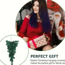 1pc Christmas Teardrop Swag Artificial Pine Swags Mailbox Swag Front Door Teardrop Wreath for Holiday Christmas Decoration 90cm