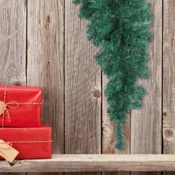 1pc Christmas Teardrop Swag Artificial Pine Swags Mailbox Swag Front Door Teardrop Wreath for Holiday Christmas Decoration 90cm