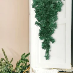 1pc Christmas Teardrop Swag Artificial Pine Swags Mailbox Swag Front Door Teardrop Wreath for Holiday Christmas Decoration 90cm