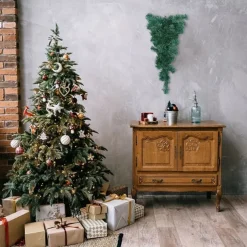 1pc Christmas Teardrop Swag Artificial Pine Swags Mailbox Swag Front Door Teardrop Wreath for Holiday Christmas Decoration 90cm