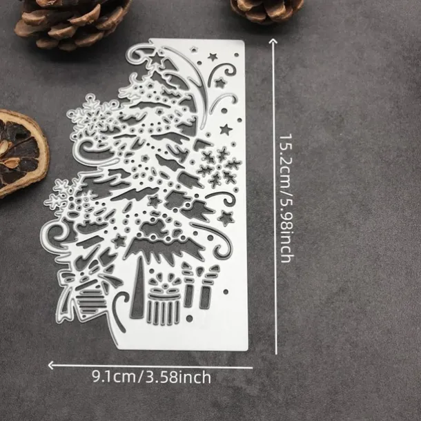 1pc Christmas Tree Gift Frame Metal Cutting Dies Stencils For DIY Scrapbooking Decorative Embossing Handcraft Die Cutting Template
