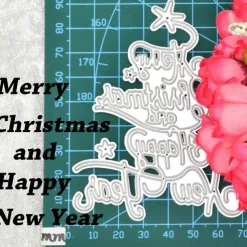 1pc Christmas Tree Happy New Year Cutting Dies Xmas Gift Paper Die Cutting Template