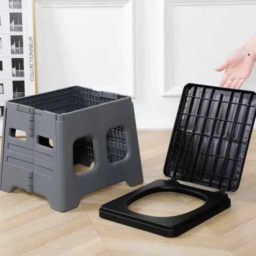 1pc Collapsible Car Toilet with Carrying Bag - Portable Travel Potty for Camping & Hiking - Space-Saving & Convenient