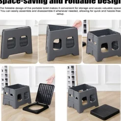1pc Collapsible Car Toilet with Carrying Bag - Portable Travel Potty for Camping & Hiking - Space-Saving & Convenient