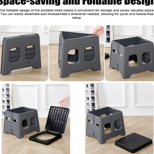 1pc Collapsible Car Toilet with Carrying Bag - Portable Travel Potty for Camping & Hiking - Space-Saving & Convenient