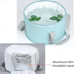 1pc Collapsible Foot Bath Basin For Soaking Feet, Portable Foot Bath Tub Bag With Handles, Washbasin For Traveling Camping