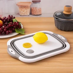 1pc Collapsible Multi-Functional Kitchen Dish Tub 1pc PE Collapsible Prep Board - 2.11gal Multi-Functional Foldable Kitchen Dish Tub for Camping Picnic BBQ Food Prep - Space Saving Washing and Drai