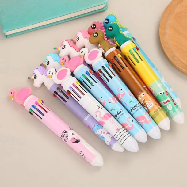 1pc Cute 10 Colors Transparent Shape Retractable Ball Pen Cute Animal Shuttle Pen Gift For Kids, Back to School Supplies