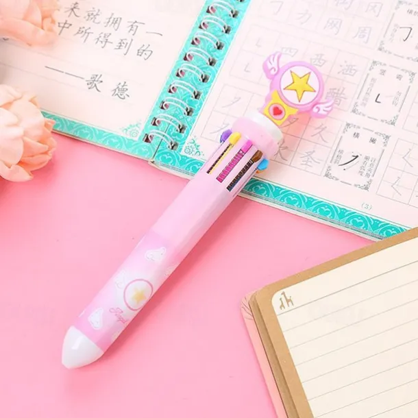 1pc Cute 10 Colors Transparent Shape Retractable Ball Pen Cute Animal Shuttle Pen Gift For Kids, Back to School Supplies