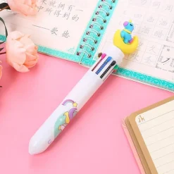 1pc Cute 10 Colors Transparent Shape Retractable Ball Pen Cute Animal Shuttle Pen Gift For Kids, Back to School Supplies