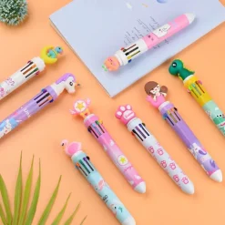 1pc Cute 10 Colors Transparent Shape Retractable Ball Pen Cute Animal Shuttle Pen Gift For Kids, Back to School Supplies