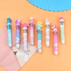 1pc Cute 10 Colors Transparent Shape Retractable Ball Pen Cute Animal Shuttle Pen Gift For Kids, Back to School Supplies