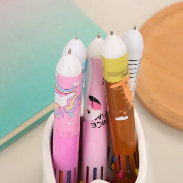 1pc Cute 10 Colors Transparent Shape Retractable Ball Pen Cute Animal Shuttle Pen Gift For Kids, Back to School Supplies