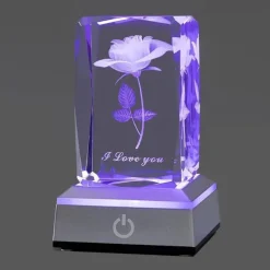 1pc 3D Rose Crystal Ball with LED Color Lamp, Romantic I Love You Roses Night Light, Thanksgiving Christmas Day, Mother's Day, Birthday Gifts for Girlfriend, Wife, Mother or Friendship, Valentines