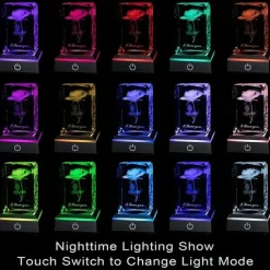 1pc 3D Rose Crystal Ball with LED Color Lamp, Romantic I Love You Roses Night Light, Thanksgiving Christmas Day, Mother's Day, Birthday Gifts for Girlfriend, Wife, Mother or Friendship, Valentines