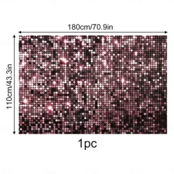 1pc- Disco Shiny Decoration Photography Background Cloth Baby Shower Birthday Wedding Singles Graduation Party banner