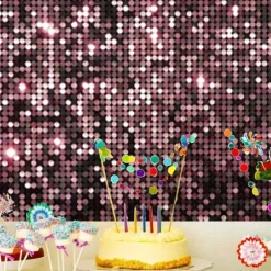 1pc- Disco Shiny Decoration Photography Background Cloth Baby Shower Birthday Wedding Singles Graduation Party banner