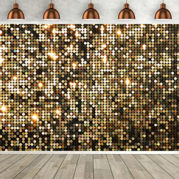 1pc- Disco Shiny Decoration Photography Background Cloth Baby Shower Birthday Wedding Singles Graduation Party banner