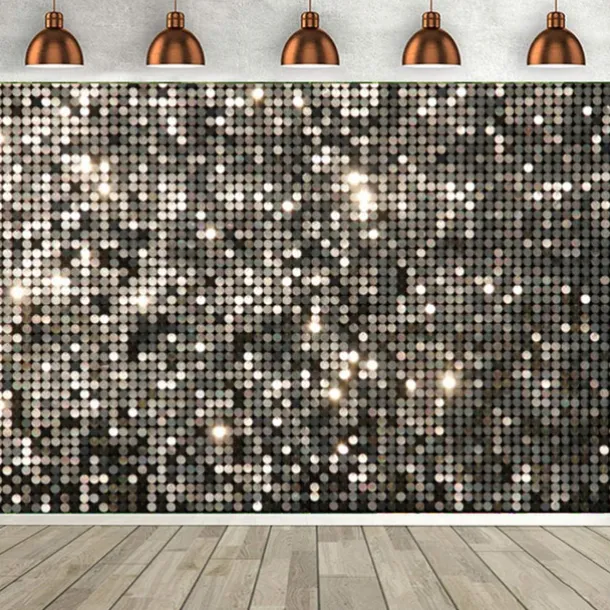 1pc- Disco Shiny Decoration Photography Background Cloth Baby Shower Birthday Wedding Singles Graduation Party banner