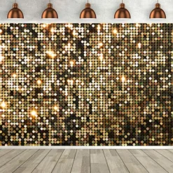 1pc- Disco Shiny Decoration Photography Background Cloth Baby Shower Birthday Wedding Singles Graduation Party banner