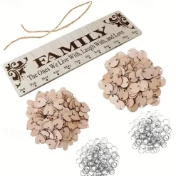 1pc DIY Wooden Family Birthday Board Hanging Sign Pendant Calendar Wall-mounted Birthday Reminder Sign With 100 Wooden Labels Great Gift For Mom Grandma Hanging Sign For Birthday Decoration