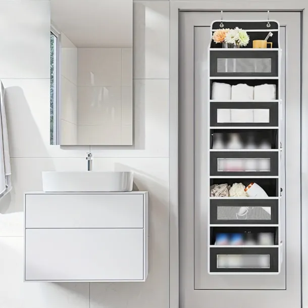 1pc Door Storage Device 5-Layer Camping Car Storage Device Rv Bathroom Storage Device Door Storage Device Toy Diaper Bedroom Closet Wall Mounted Door Hanging Storage Device