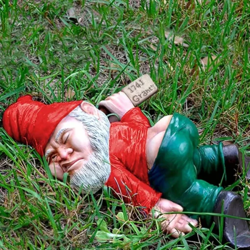 1pc Drunken Garden Gnome Statue, 5.91inch Resin Garden Gnome Crafts, Garden Decoration, Creative Garden Statue Decor, Weatherproof Funny Garden Gnome Ornament For Outdoor Indoor Yard Lawn Porch Decor