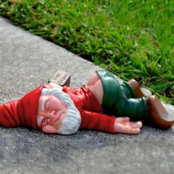1pc Drunken Garden Gnome Statue, 5.91inch Resin Garden Gnome Crafts, Garden Decoration, Creative Garden Statue Decor, Weatherproof Funny Garden Gnome Ornament For Outdoor Indoor Yard Lawn Porch Decor