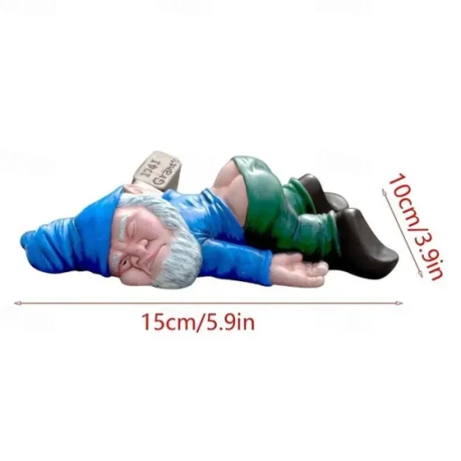 1pc Drunken Garden Gnome Statue, 5.91inch Resin Garden Gnome Crafts, Garden Decoration, Creative Garden Statue Decor, Weatherproof Funny Garden Gnome Ornament For Outdoor Indoor Yard Lawn Porch Decor