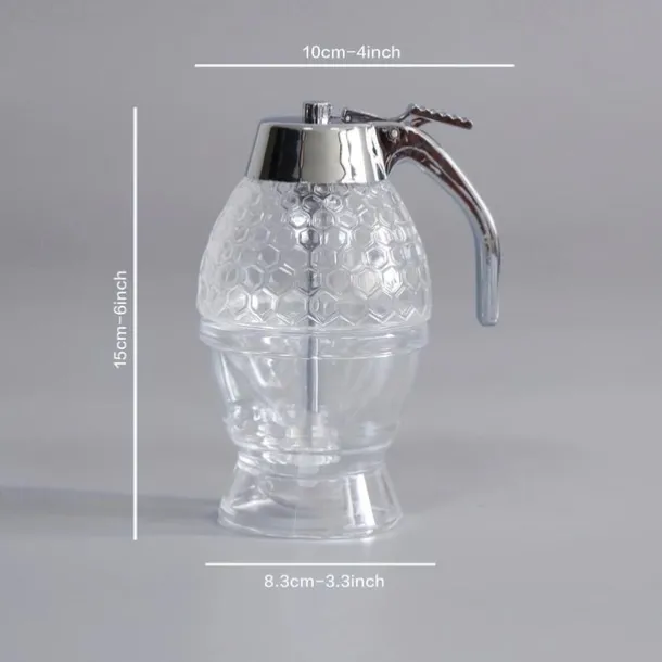 1pc Elegant Press-Type Honey Dispenser - Mess-Free Syrup & Condiment Jar - Kitchen Decor and Convenience