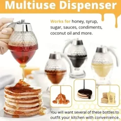 1pc Elegant Press-Type Honey Dispenser - Mess-Free Syrup & Condiment Jar - Kitchen Decor and Convenience