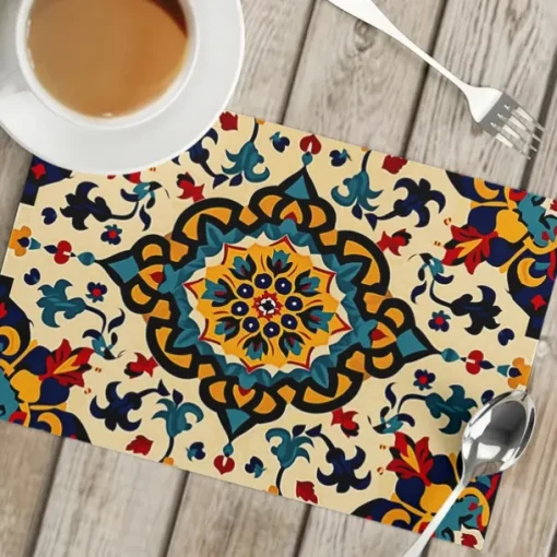1PC Ethnic Pattern Placemat Table Mat 12x18 Inch Table Mats for Party Kitchen Dining Decoration