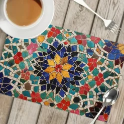 1PC Ethnic Pattern Placemat Table Mat 12x18 Inch Table Mats for Party Kitchen Dining Decoration
